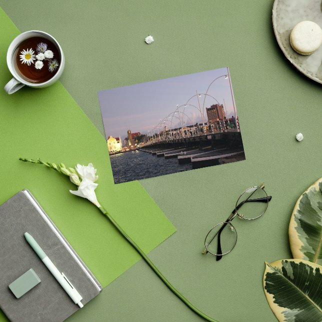Curaçao Queen Emma Pontoon Bridge at Dusk Postcard (Creator Uploaded)