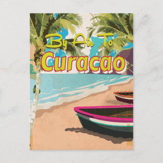 Curacao Retro Vacation Travel Poster Postcard