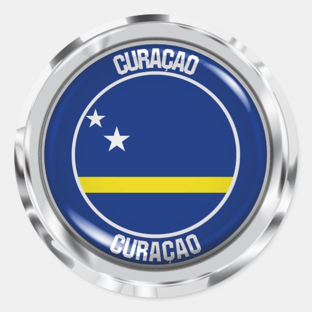 Curaçao Round Emblem Classic Round Sticker (Front)