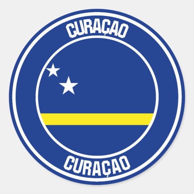 Curaçao Round Emblem Classic Round Sticker (Front)