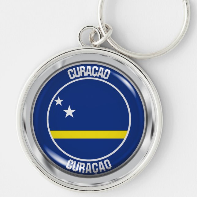 Curaçao Round Emblem Key Ring (Front)