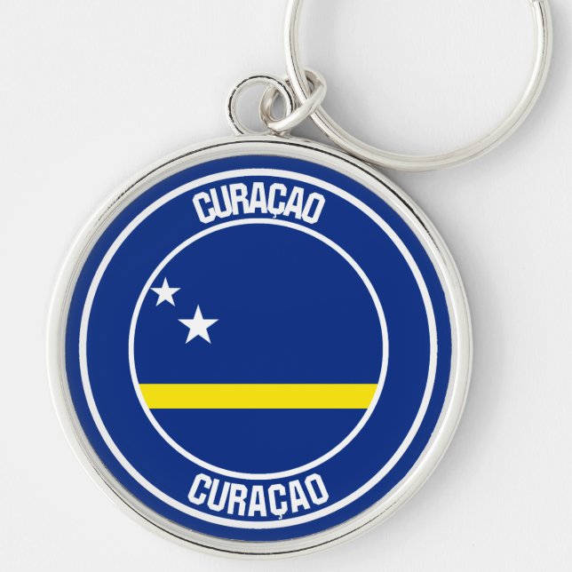Curaçao Round Emblem Key Ring (Front)