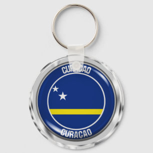 Curaçao Round Emblem Key Ring