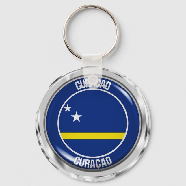 Curaçao Round Emblem Key Ring (Front)