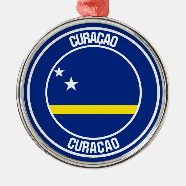 Curaçao Round Emblem Metal Ornament (Front)
