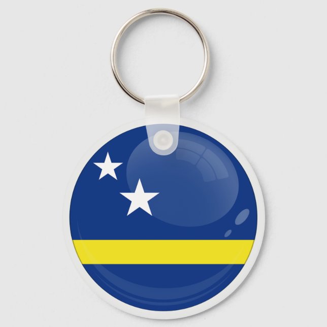 Curaçao Round icon flag Key Ring (Front)