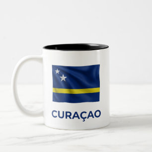 Curaçao Simple Flag Everyday Pride Two-Tone Coffee Mug