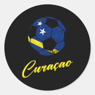 Curacao Soccer Ball,curacao,flag Of Curacao,curaca Classic Round Sticker