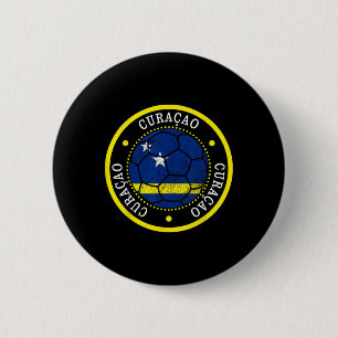 Curacao Soccer Ll,curacao,flag Of Curacao,curacao 6 Cm Round Badge