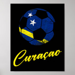 Curacao Soccer Ll,curacao,flag Of Curacao,curacao  Poster