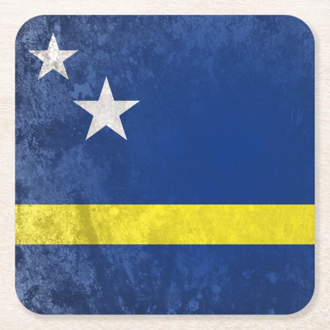 Curacao Square Paper Coaster (Front)