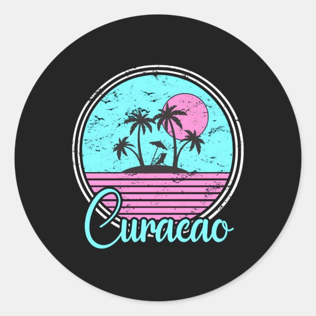 Curacao Travel Or Vacation Classic Round Sticker (Front)