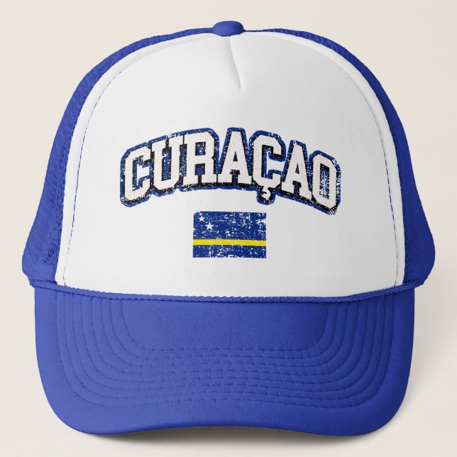 Curaçao Vintage Flag Trucker Hat (Front)