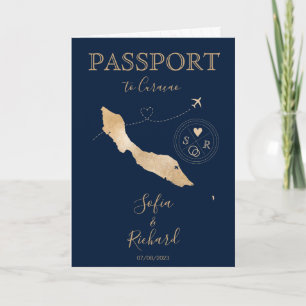 Curaçao Wedding Destination Passport Invitation