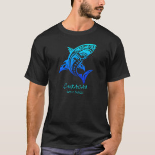 Curacao West Indies Vintage Retro Tribal Shark Vac T-Shirt