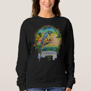 Curacao West Indies Vintage Tropical Parrot Vacati Sweatshirt