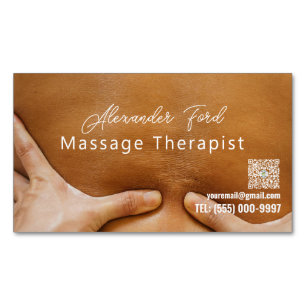 Curated Massage Therapist Photo Business  Magnetic Business Card