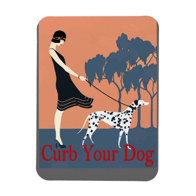 Curb Your Dog, add text Magnet (Vertical)