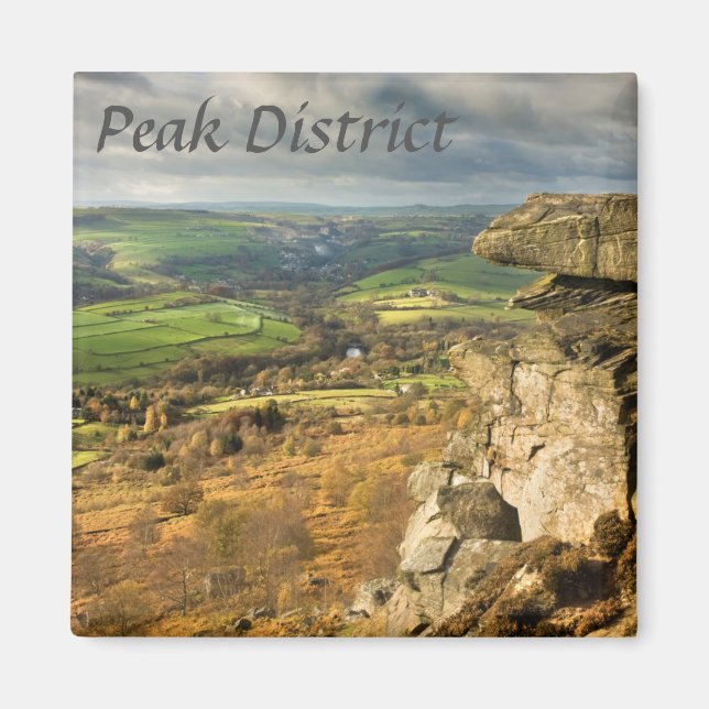 Curbar Edge view, Peak District souvenir photo Magnet (Front)