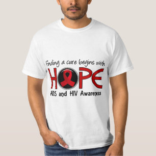 Cure Begins With Hope 5 AIDS T-Shirt