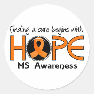 Cure Begins With Hope 5 MS Classic Round Sticker