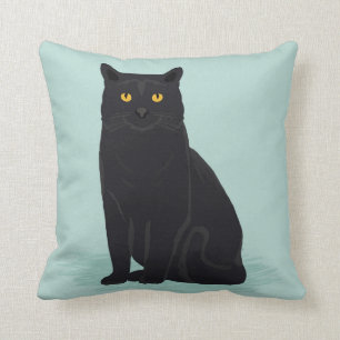 Cure Black Cat pillow decor cat lady gifts