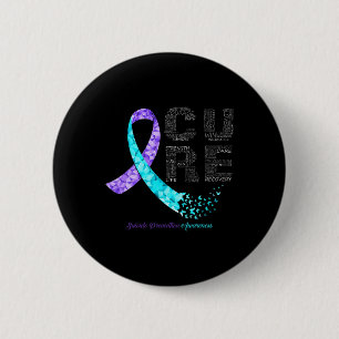 Cure Blue Purple Ribbon Suicide Prevention Awarene 6 Cm Round Badge