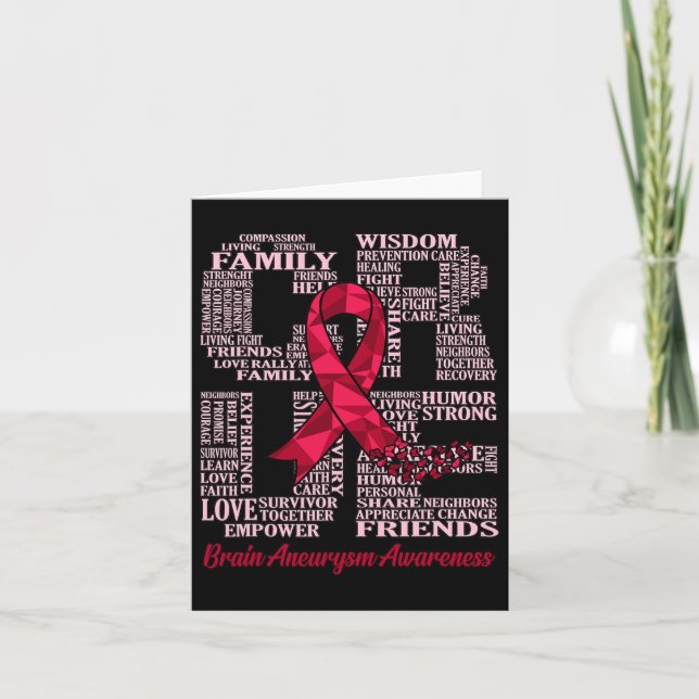 Cure Brain Aneurysm Awareness Ribbon Month Support Card (Front)
