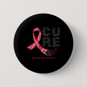 CURE Burgundy Ribbon Brain Aneurysm Awareness 6 Cm Round Badge