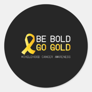 Cure Childhood Cancer Awareness Golden Ribbon For  Classic Round Sticker