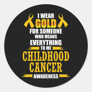 Cure Childhood Cancer Awareness Golden Ribbon For Classic Round Sticker