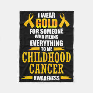 Cure Childhood Cancer Awareness Golden Ribbon For Fleece Blanket