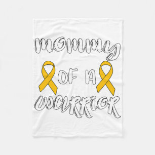 Cure Childhood Cancer Awareness Mum Of A Warrior Fleece Blanket