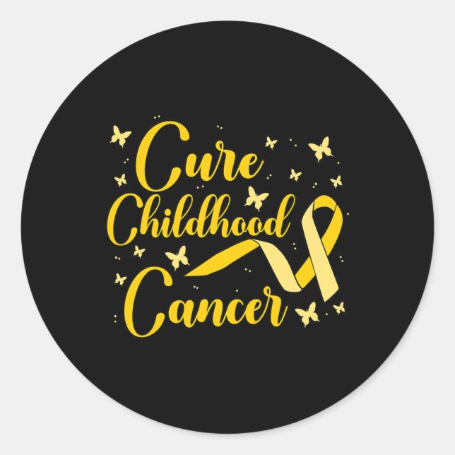Cure Childhood Cancer  Childhood Cancer Awareness  Classic Round Sticker (Front)