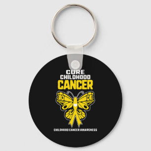 Cure Childhood Cancer Gold Ribbon Awareness Butter Key Ring