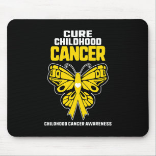 Cure Childhood Cancer Gold Ribbon Awareness Butter Mouse Pad