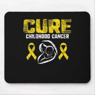Cure Childhood Cancer Gold Ribbon Support Mum Awar Mouse Pad
