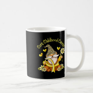 Cure Childhood Cancer Golden Ribbon Gnome Cancer A Coffee Mug