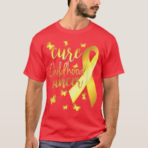 Cure Childhood Cancer Shirt With Gold Ribbon Men W