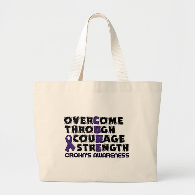 CURE...Crohn's Large Tote Bag (Front)