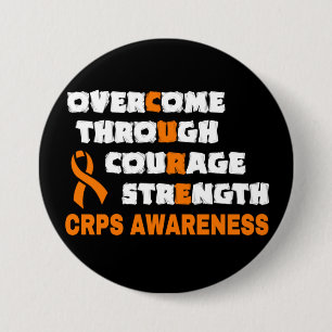 CURE...CRPS 7.5 CM ROUND BADGE