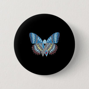 Cure Diabetes Awareness Butterfly 6 Cm Round Badge