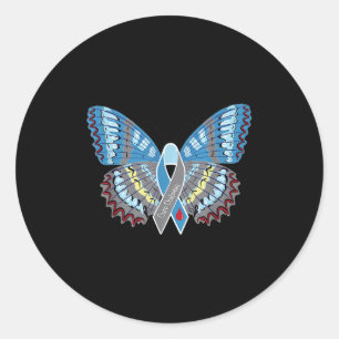Cure Diabetes Awareness Butterfly Classic Round Sticker