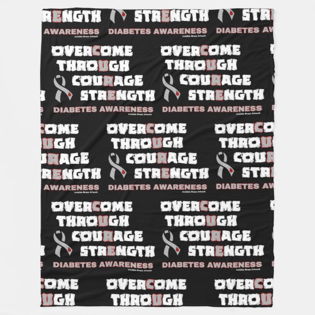 CURE...Diabetes Fleece Blanket (Front)