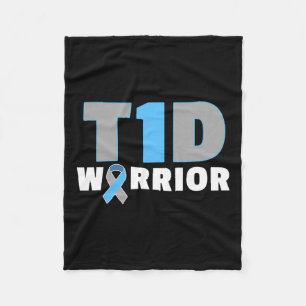 Cure Diabetic - Fun T1d Diabetes One Awareness Fleece Blanket