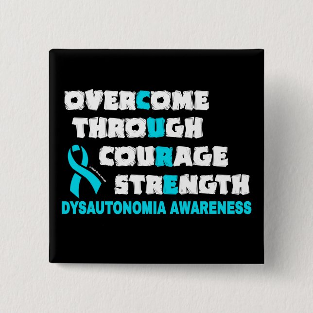 CURE...Dysautonomia 15 Cm Square Badge (Front)