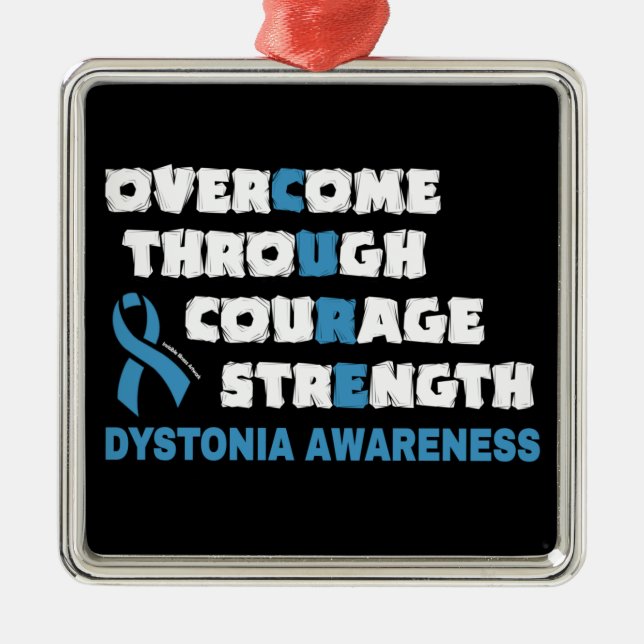 CURE...Dystonia Metal Ornament (Front)