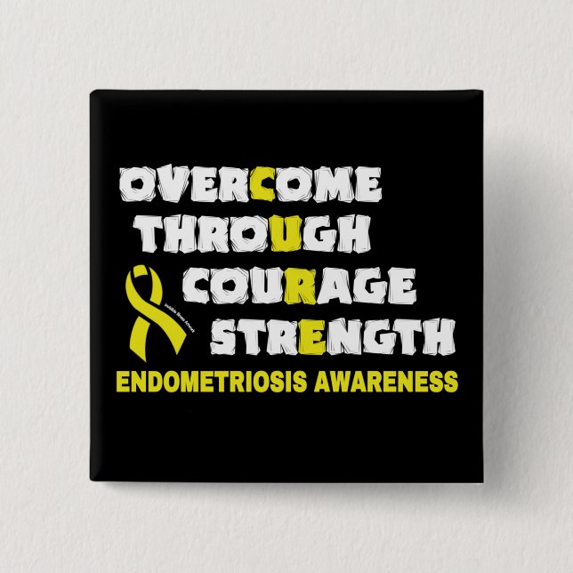 CURE...Endometriosis 15 Cm Square Badge (Front)