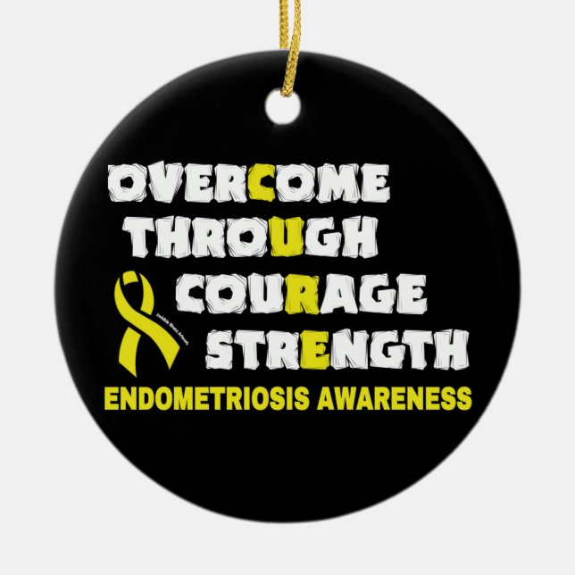 CURE...Endometriosis Ceramic Ornament (Front)