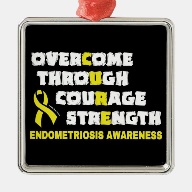 CURE...Endometriosis Metal Ornament (Front)